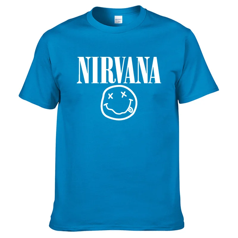 Nirvana хип-хоп Мужская футболка Летняя рок-группа Харадзюку Футболка с принтом хлопок Удобная уличная одежда Свободный Топ с круглым вырезом - Цвет: 19