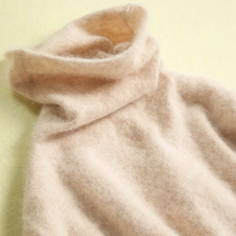 Женские джемперы норковый кашемировый вязаный мягкий свитер Женская водолазка