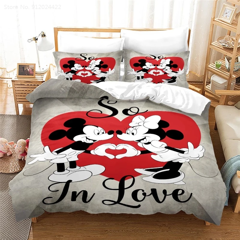 disney mickey minnie mouse bedding set quilt duvet cover for kids pillowcase queen king size single twin king set children gifts free global shipping