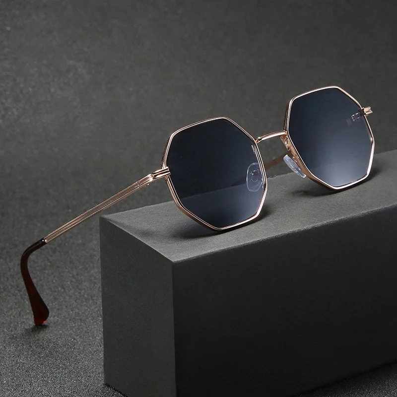 

Polygon Sunglasses Men Vintage Octagon Metal Sunglasses for Women Luxury Brand Goggle Sun Glasses Ladies