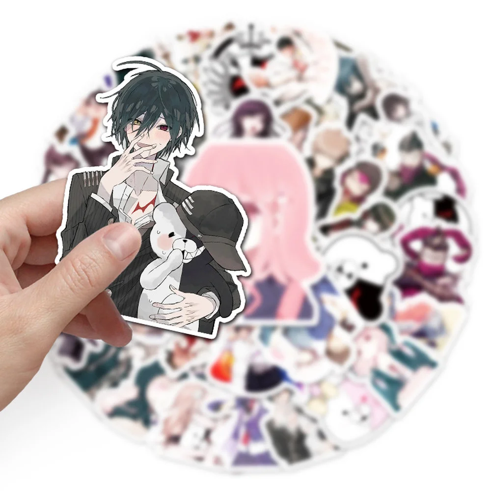 

10/50pcs Danganronpa Trigger Happy Havoc Anime Stickers for Refrigerator Car Helmet Box Bicycle Guitar Notebook Skate