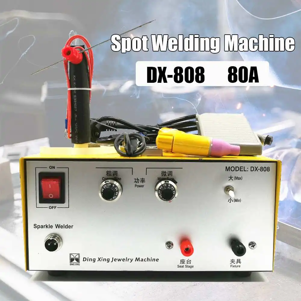 

DX-808 80A Pulse Spot Welding Handheld Pulse Spot Welder Spot Welding Machine Gold Silver Jewelry Processing Touch Welding