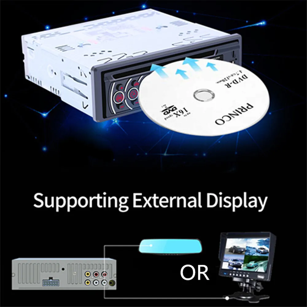 1 Din автомобильный DVD mp3-плеер Bluetooth Автомобильный мультимедийный плеер видеовыход
