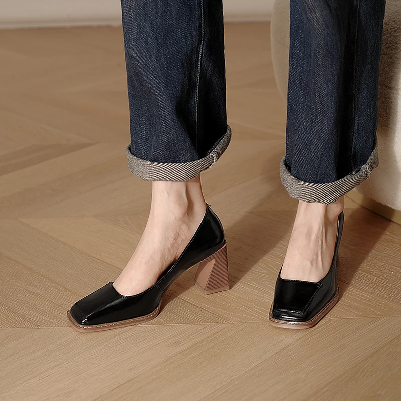 

Smirnova 2021 New Arrival High Heels Ladies Shoes Genuine Leather Women Pumps Summer Shallow Simple Party Dress Shoes