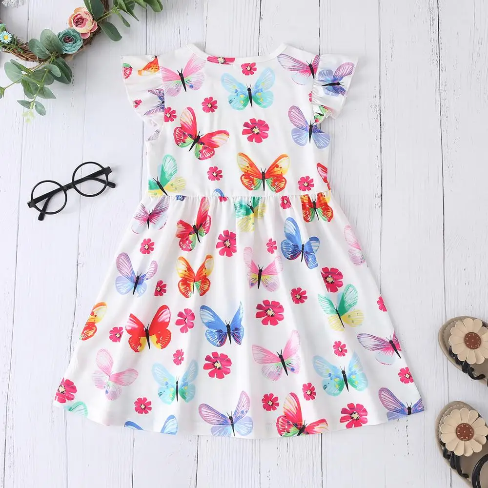 

Children's dress girl's dress colorful butterfly flying sleeve princess skirt