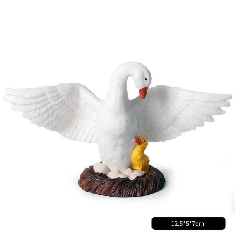 hatching swan Милый куб модель моделирование зоопарк дикая природа фигура прекрасная образовательная детская панда Лев Зебра слон животное игрушка для детей Декор подарок - Цвет: hatching swan