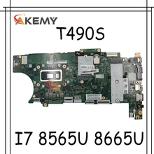 Akemy For Lenovo ThinkPad T490S Laptop Motherboard NM-B891 W/ I7 8565U 8665U 8GB RAM FRU 01HX964 01HX940 01HX942 01HX912 01HX910