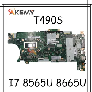 akemy for lenovo thinkpad t490s laptop motherboard nm b891 w i7 8565u 8665u 8gb ram fru 01hx964 01hx940 01hx942 01hx912 01hx910 free global shipping