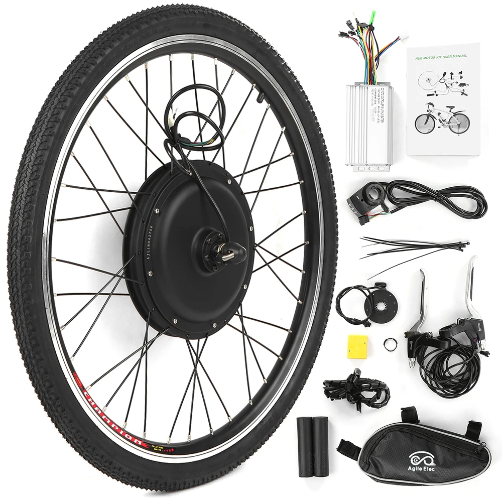 

Electric Bikes Conversion Kit Bike Rear Wheel Hub Motor 48V 1000W E-Bike rushless Controller PAS Signal Light Brake Shifter Set