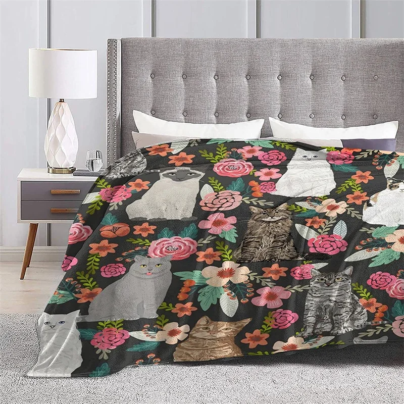 Одеяло для кошек садовых цветов Навахо Камара Зеленое одеяло 3D печать на заказ