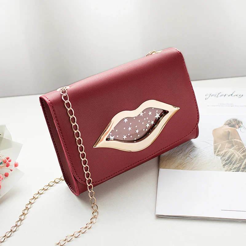 Женская однотонная сумка через плечо с цепочкой для мобильного телефона WML99