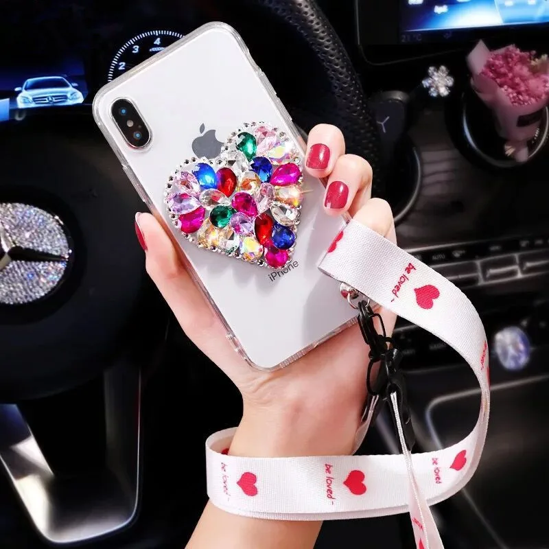 

Bling Rhinestone Diamond Case for Apple iphone 12 11 Pro Glitter Soft TPU Back Cover for iphone Xs Max Xr Xs 6 6s 7 8 Plus Coque