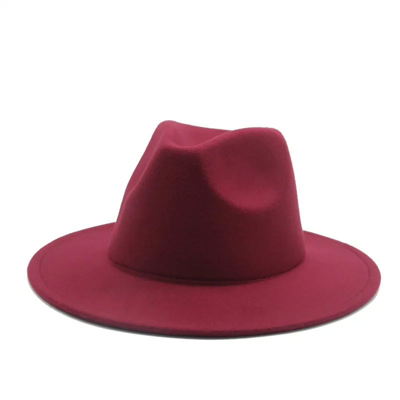 

Fedora Hoed Vrouwen Brede Rand Herfst Solid Formele Jurk Bruiloft Vrouwen Hoeden Camel Zwart Wit Fedora Vilten Classic Jazz Wint