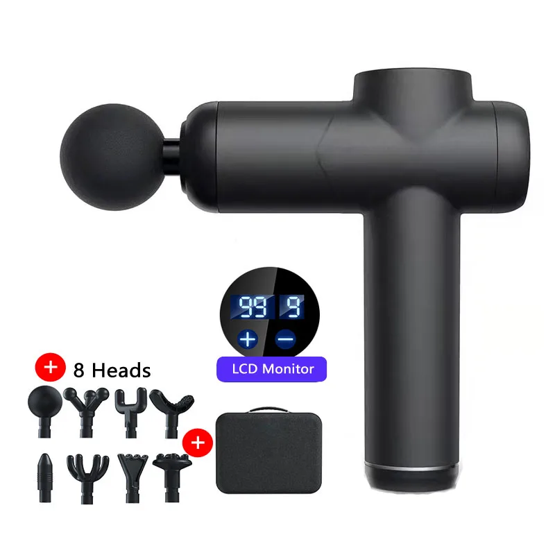 

Professional Smart Massage Gun Body Neck Back Muscle Relaxer Electric LED Display 8Kinds of Massage Head Fascia Gun