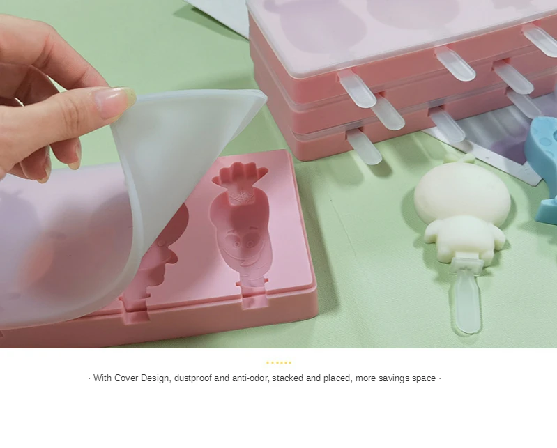

Silicone Ice Cream Mold DIY Homemade Popsicle Molds Freezer Juice Dinosaur Big Eye Shape Ice Cube Tray Popsicle Barrel Maker Mo