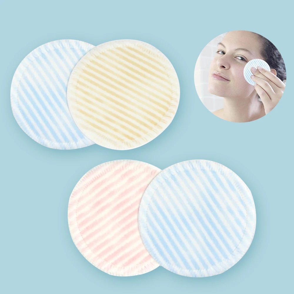 Многоразовые бамбуковое волокно для удаления макияжа 4 шт. мягкие подушечки