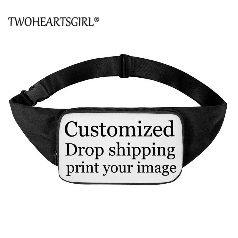 

Twoheartsgirl Customize Logo Image Waist Packs Travel Waist Bags Fanny Pack Women/Men Belt Bag Small Hip Bag Chest Phone Pouch