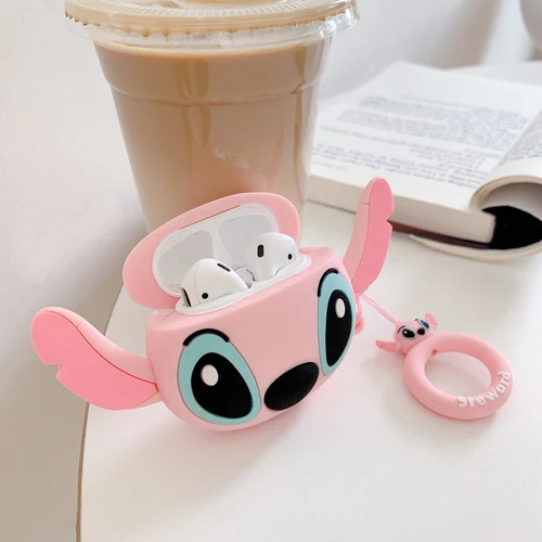 A2 Чехол с 3D милым аниме-принтом Kawaii для Airpods 1 2, беспроводной чехол для наушников с кольцом на палец - Цвет: A2