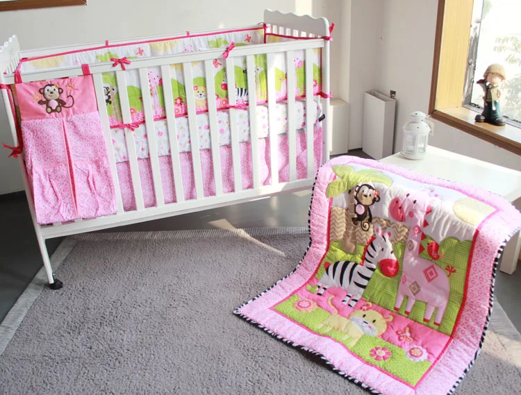 8 шт. набор постельных принадлежностей для детской кроватки узором Зебра девочек
