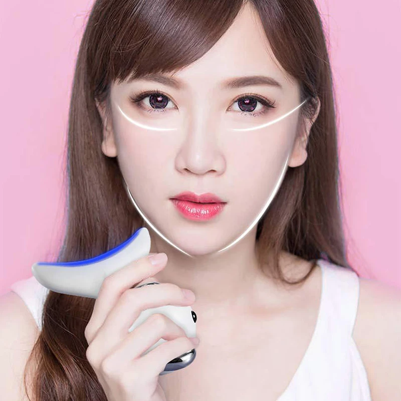 Электрический массажер 4 в 1 с функцией фотона вибрацией и подогревом