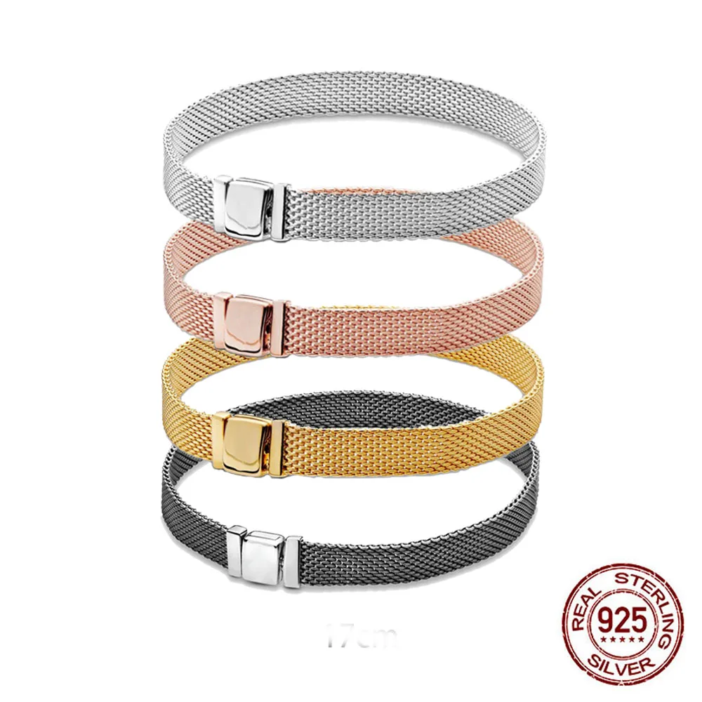 4 вида цветов модные S925 стерлингового серебра оригинальный Reflexions часы сетчатые