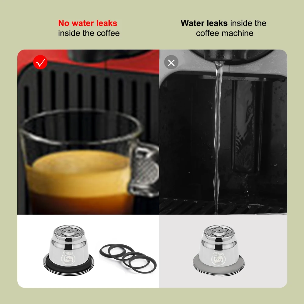 

Черные силиконовые уплотнительные кольца марки ICafilas, совместимые с Nespresso, многоразовые капсулы из нержавеющей стали, крышка для корпуса чаш...