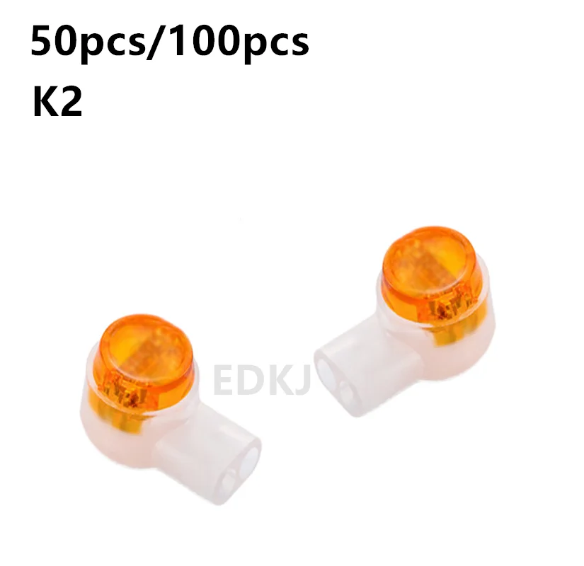 

50/100pcs Connector Crimp Connection Terminals K2 Connector Waterproof Wiring Ethernet Cable Telephone Cord Terminals