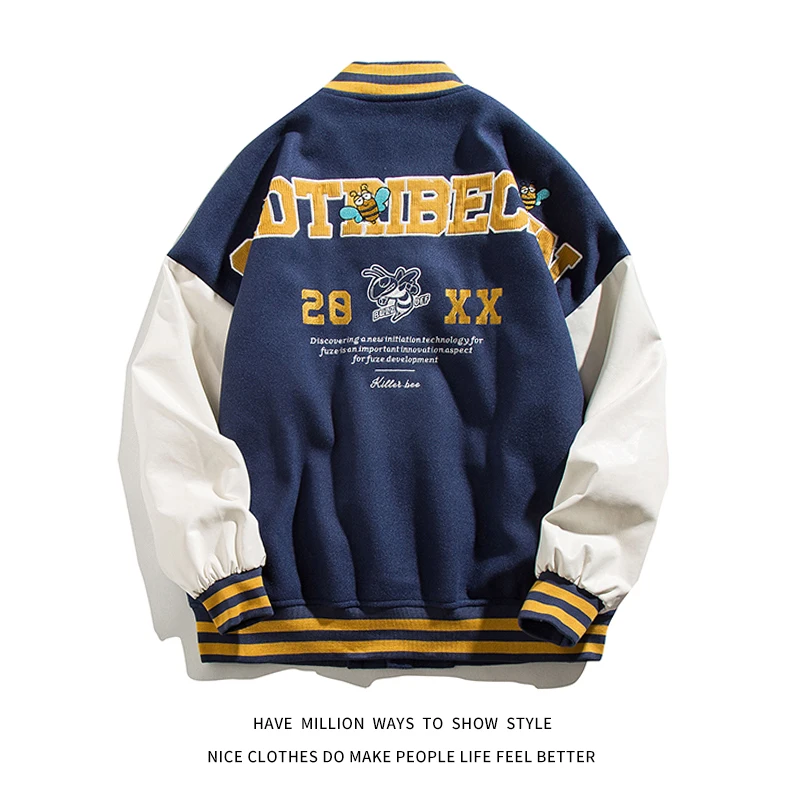 Новинка 2021 осенняя бейсбольная куртка с вышивкой Letterman мужская куртка-бомбер