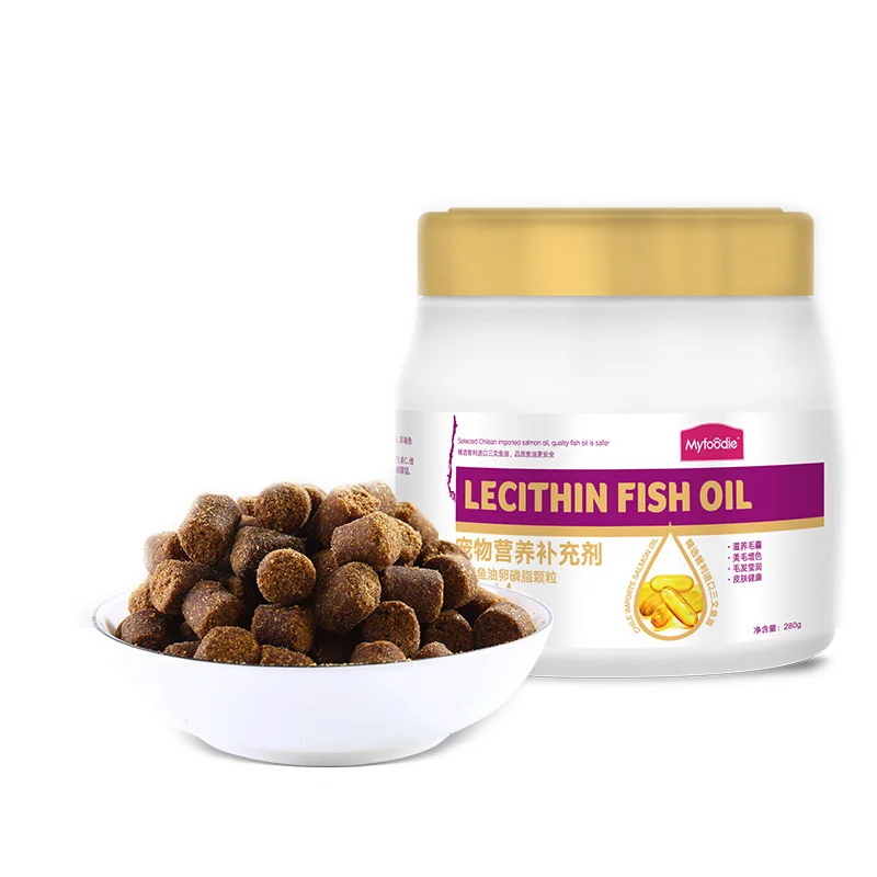 

Lecithin fish oil 280g/bottle pet nutrition supplement cat fish oil lecithin granules Free shipping
