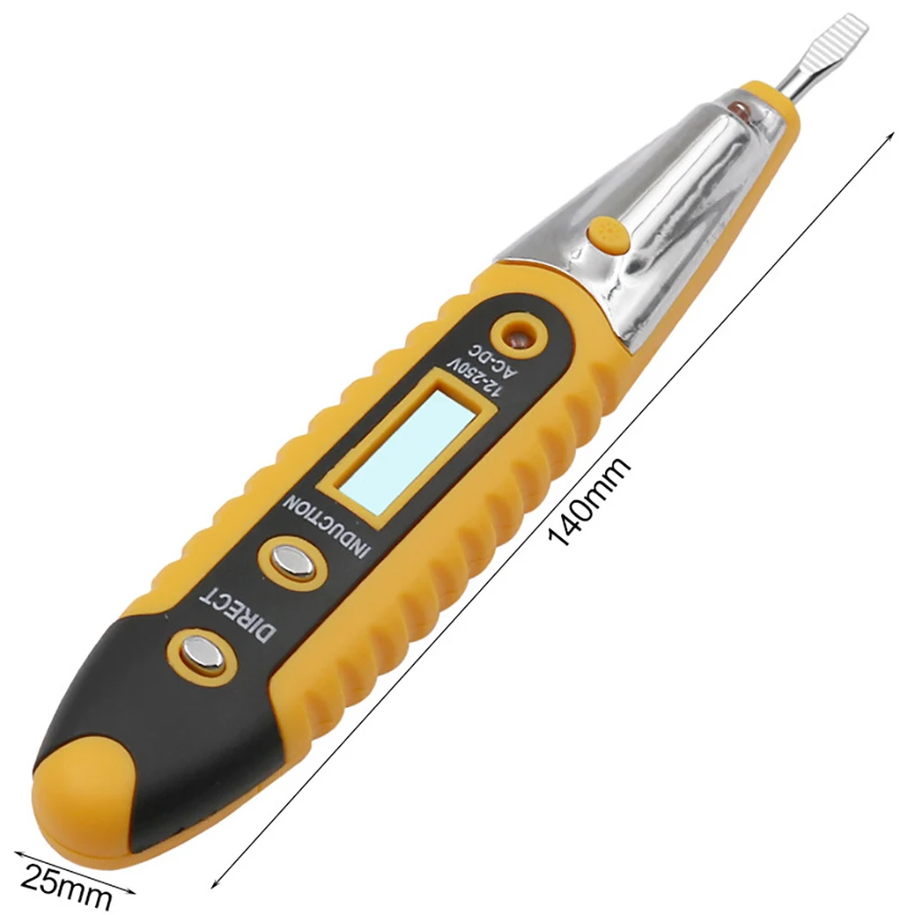 

Multifunction Digital Electrical Test Pen AC/DC 12-250V LCD Display Voltage Detector Tester Electrical Screwdriver Pen