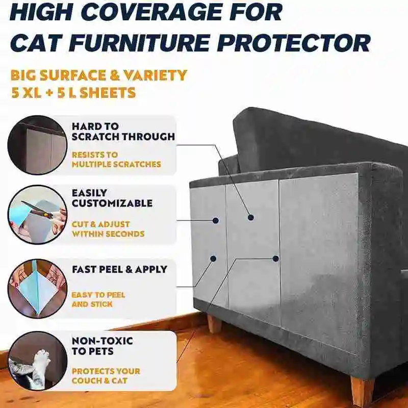 

4pcs/lot Couch Cat Scratch Guards Mat Scraper Cat Tree Scratching Claw Post Paw Sofa Protector For Cats Scratcher Pet Furniture