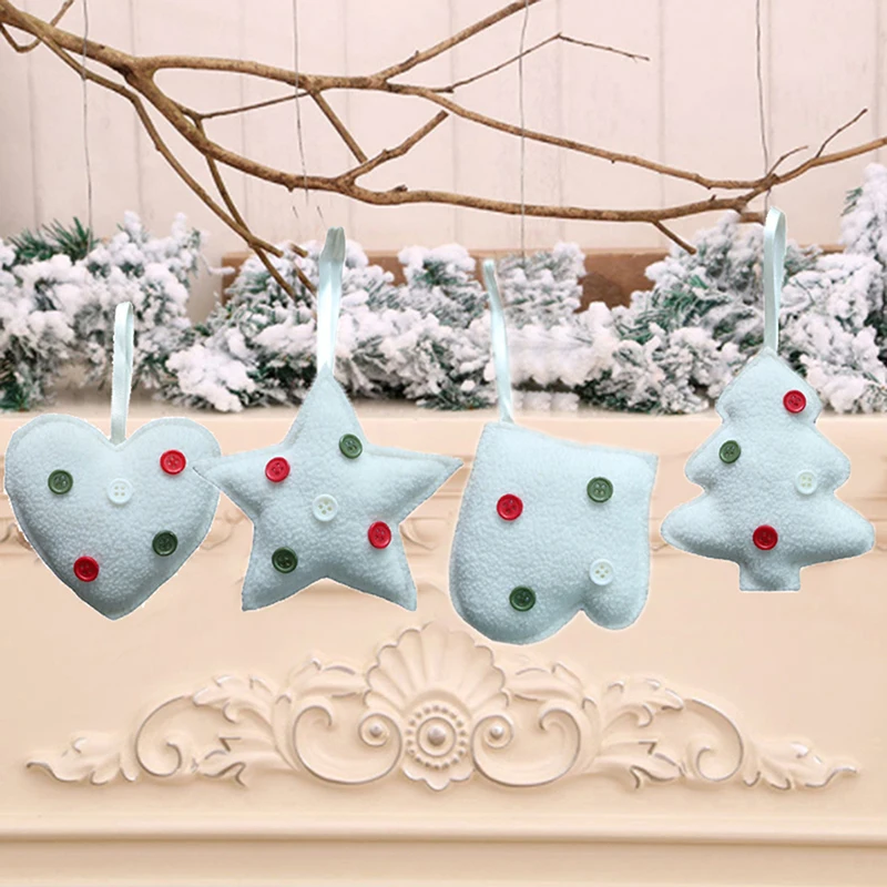 

Белая флисовая Рождественская персиковая подвеска в форме сердца с пятиконечной звездой и перчаткой для рождественской елки подвеска для ...