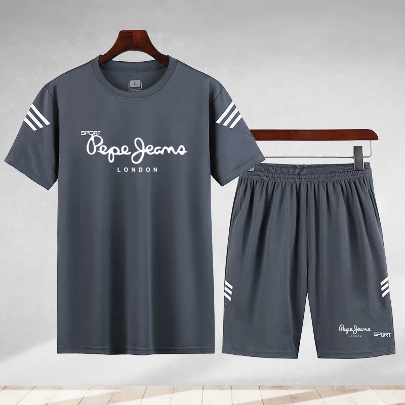 

Summer cotton top men's T-shirt + shorts two-piece T-shirt Harajuku men's streetwear O-neck T-shirt sports suit