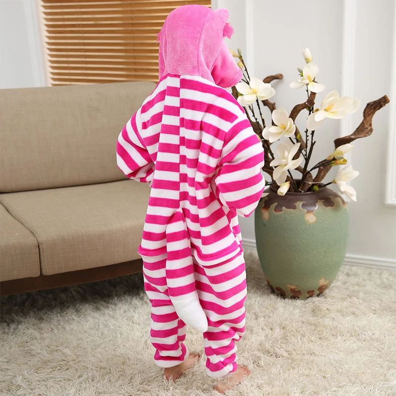 Забавная детская пижама с кошкой Детский Комбинезон кигуруми животными для