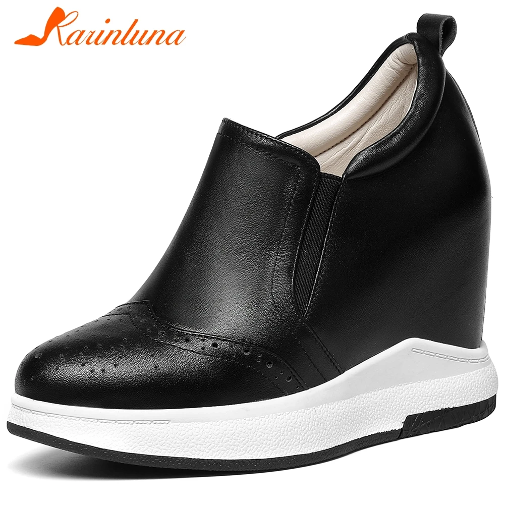 Женские лоферы на платформе KARINLUNA туфли лодочки из натуральной кожи весенние