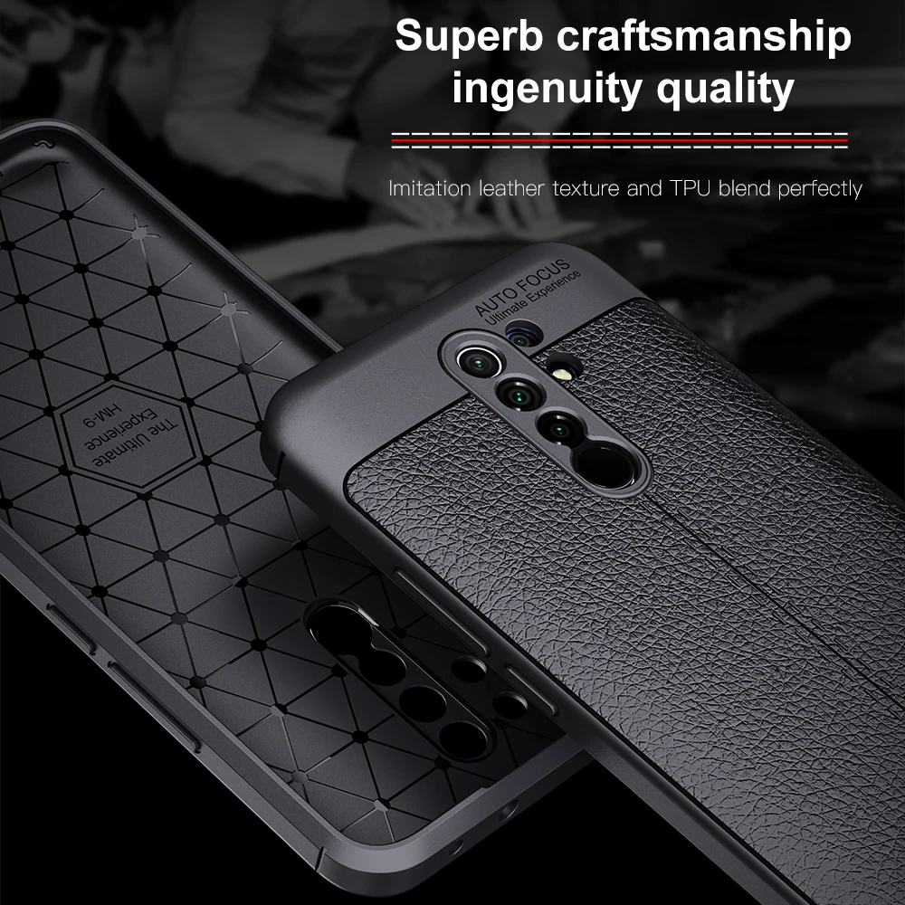 keysion luxury shockproof case for redmi 9 litchi leather silicone phone back cover for xiaomi redmi note 9 10x 4g 10 pro 5g free global shipping