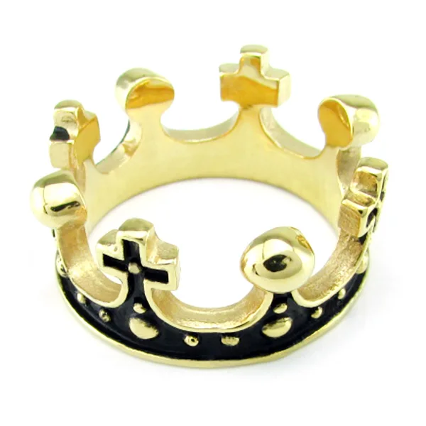 Бесплатная доставка в готическом стиле 316L Нержавеющая сталь черный с золотым