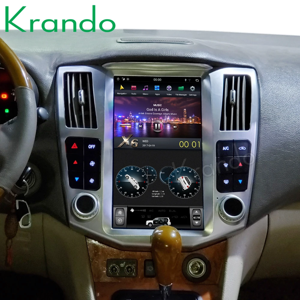 

Krando Android 9.0 11.8" verticial screen car radio gps for Lexus RX300 RX330 RX350/toyota harrier 2003-2009 radio audio BT