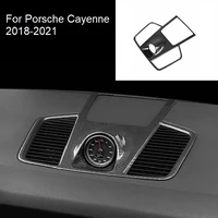 fit for porsche cayenne 2018 2021 dry carbon fiber dashboard air outlet vent frame trim refit accessories