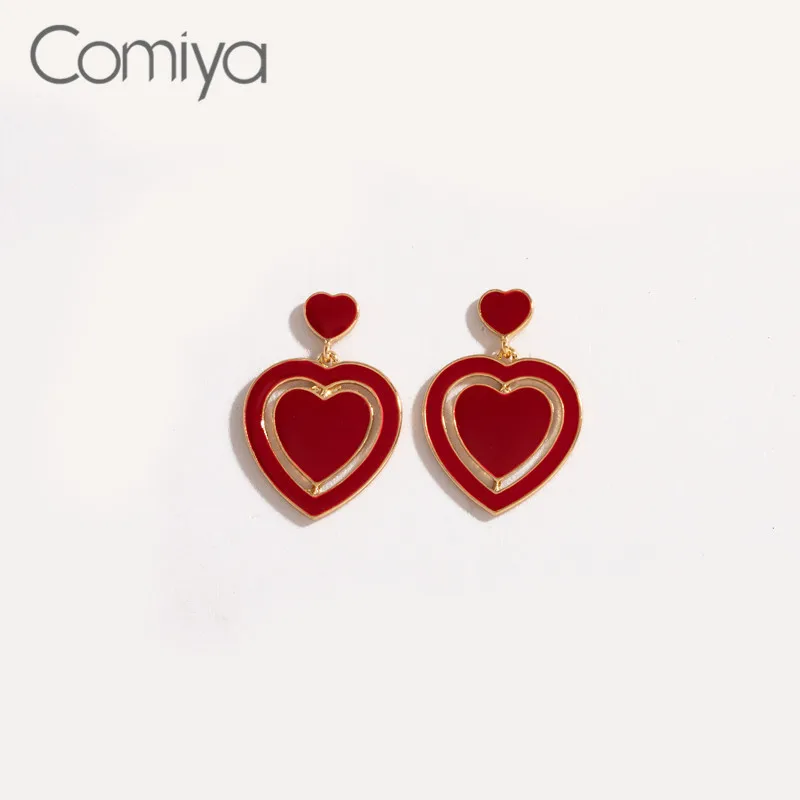 Висячие серьги Comiya Модная бижутерия Joyas акриловые в форме сердца длинные