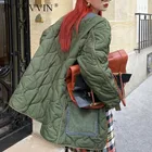 Женская хлопковая парка TVVOVVIN, с подкладкой, в стиле ретро, с полосками, свободная, тонкая, длинное зимнее пальто, W5, 2020