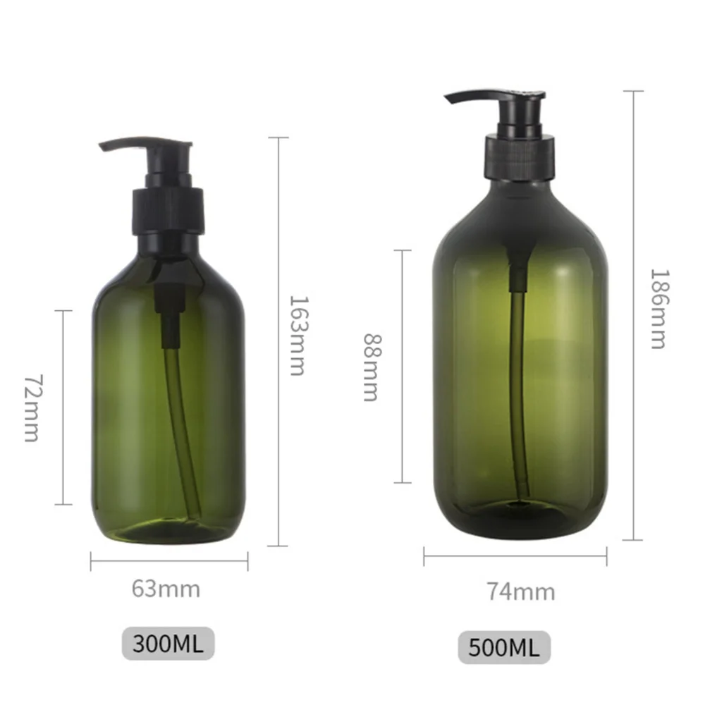

8 Pcs 500ml Brown Tea Colored Pump-bottle PET Cosmetic Storage Lotion Shampoo Dispensers Screw Thread Pump Bottle for Outdoor