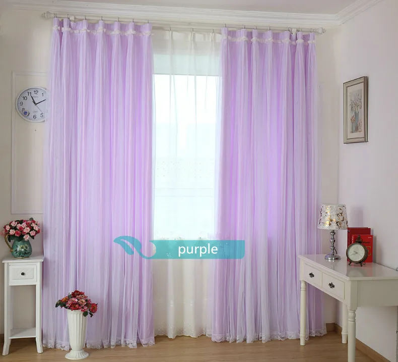 Романтичная кружевная занавеска 1 шт. розовая синяя зеленая фиолетовая белая