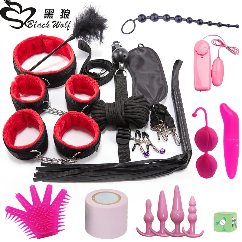 Набор SM интимные игрушки для женщин мужские наручники зажимы сосков плетка