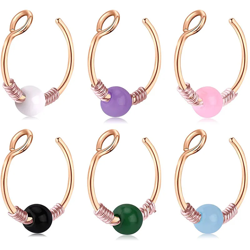 Кольцо для носа из нержавеющей стали искусственное кольцо имитации пирсинга 8 мм