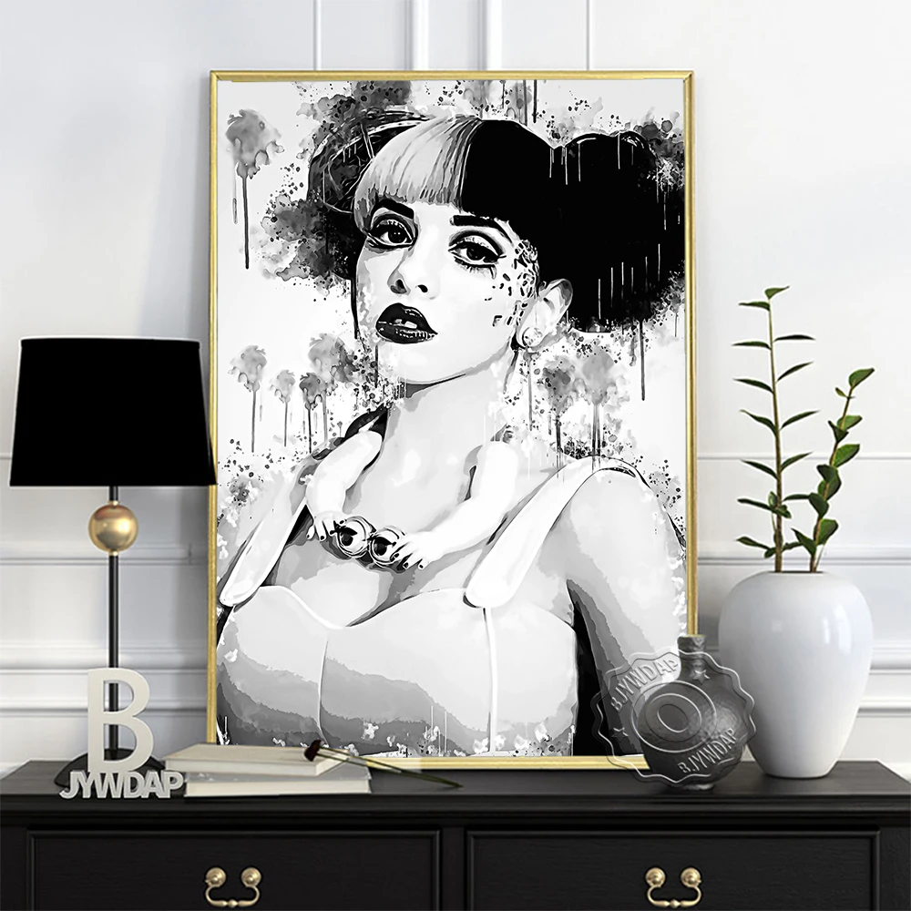 

Sexy Cool Goddess Black White Poster, American Singer Melanie Martinez Fans Collect Art Print, Minimalism Sketch Wall Home Decor