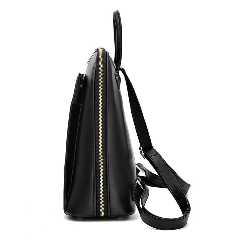 

Classic Hawaii Style Brand 2021 Backpacks For School Teenagers Girls Black Bags Fashion PU Leather Women Travel Back Pack