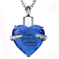 heart cremation urn necklace for ashes urn jewelry memorial pendant with fill kit always on my mind forever in my heart