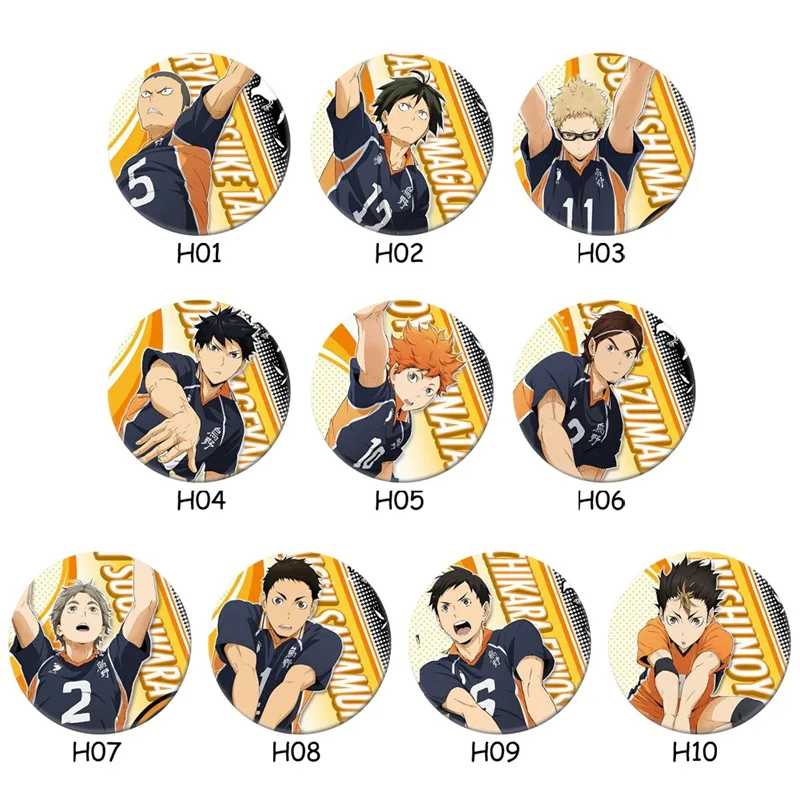 1 шт манга Haikyuu! Значки для косплея Брошь-булавка 58 мм коллекция японских аниме