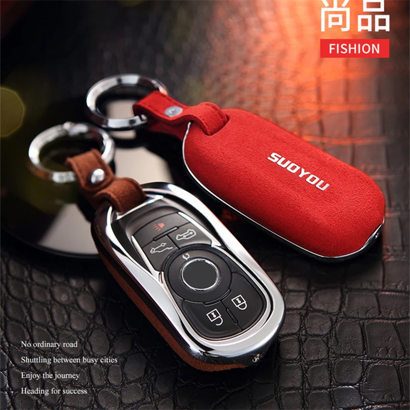 

For OPEL Astra Buick ENCORE ENVISION NEW LACROSSE Car Styling holder Suede Leather Zinc alloy Car Key Protection Case Cover